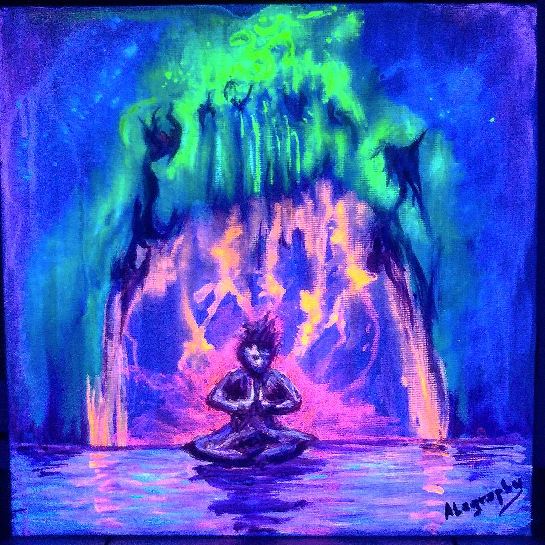 Highest levels of consciousness. .  meditation is ... more fluorescent paintings at http://fluo-art.alahay.org