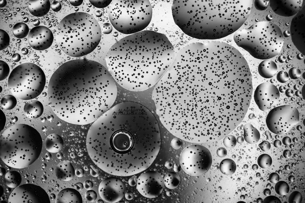 Another macro  art  science  artscience  oil  wate... more monochrome photography at http://bnw.alahay.org