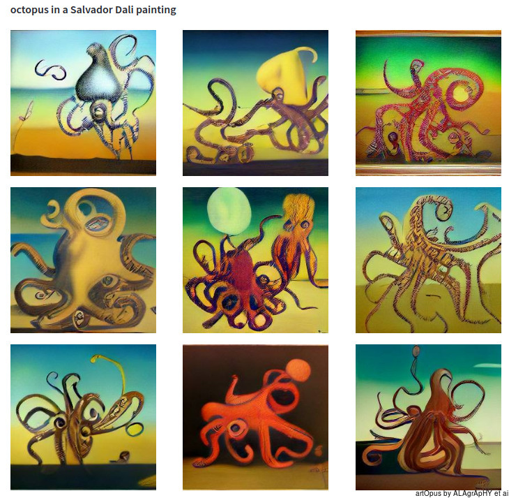 ARTOPUS, octopus paintings by dali.png.jpg with ai art and alagraphy