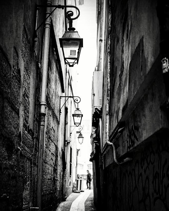  strolling down a  paris  lane in  blackandwhite  ... more monochrome photography at http://bnw.alahay.org